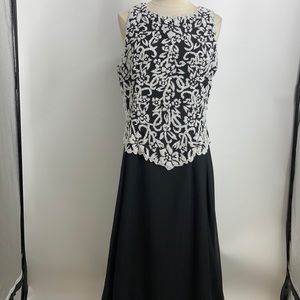 Jkara Beaded Black Maxi Dress - sz12